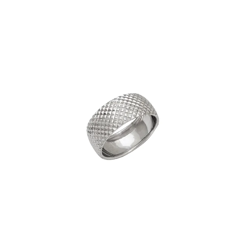 Simple Titanium Ring with Sleek Finish-Wedding Band (Silver)