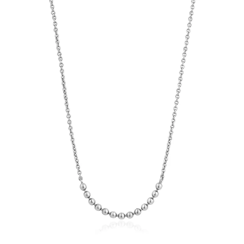 Simple Teardrop Necklace for Brides-Silver Modern Multiple Balls Necklace