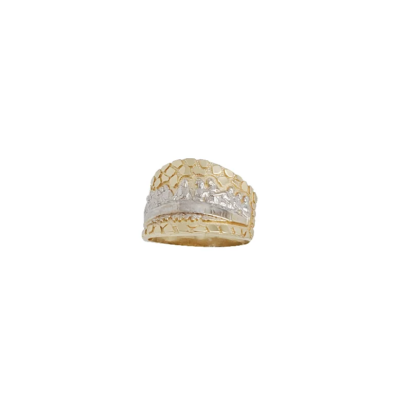 Classic Men’s Ring with Engraving-Nugget Last Supper Ring (14K)