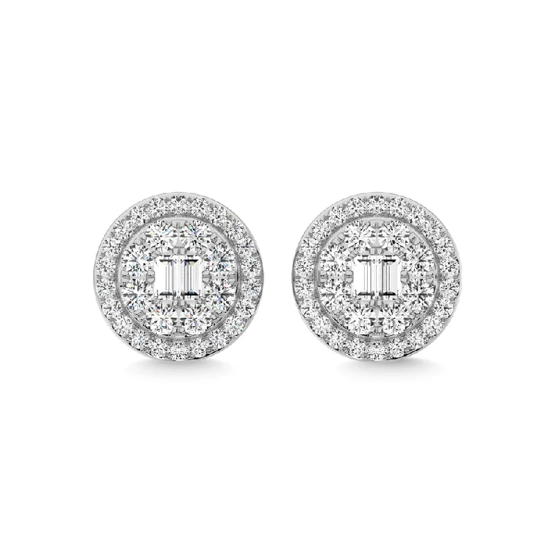 Minimalist Stud Earrings-14K White Gold Diamond 1/2 Ct.Tw. Fashion Earrings