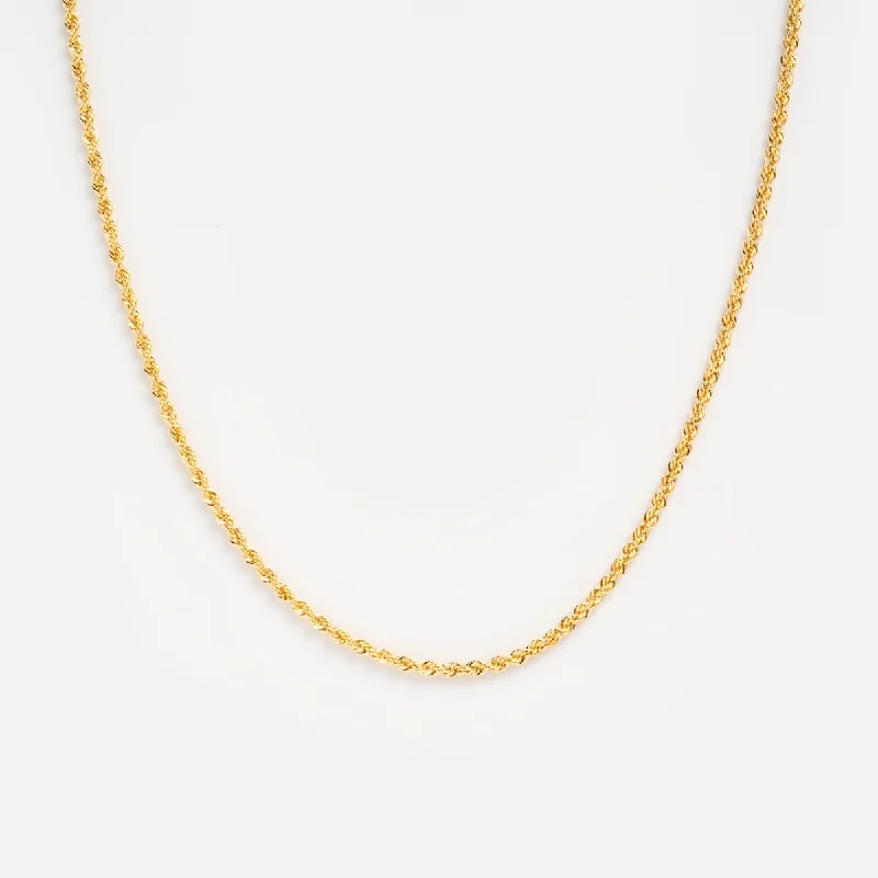 Designer Diamond Necklace for Special Occasions-Solid Gold Bold Rope Chain