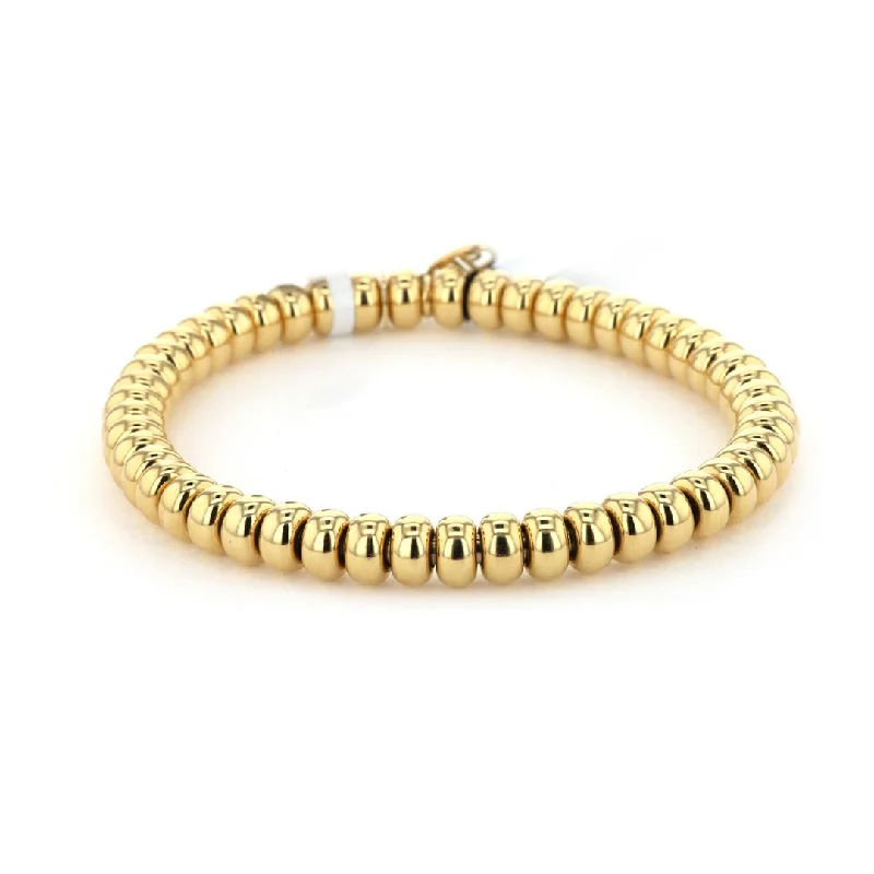 Simple Gold Bracelet with Classic Chain Links-Bead Stretch Bracelet