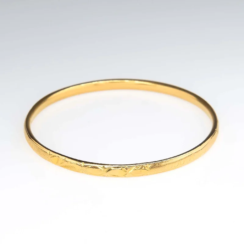 Modern Cuff Bangles for Women-Baby Bangle Bracelet in 18K Yellow Gold