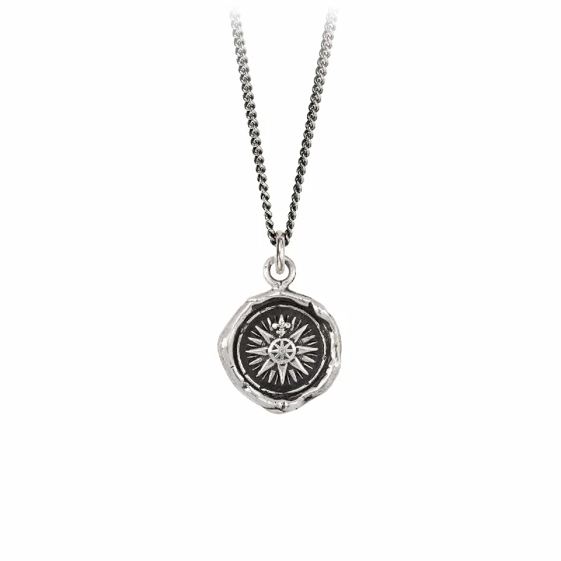 Luxury Necklace with Gemstone Pendant-Direction Talisman Necklace