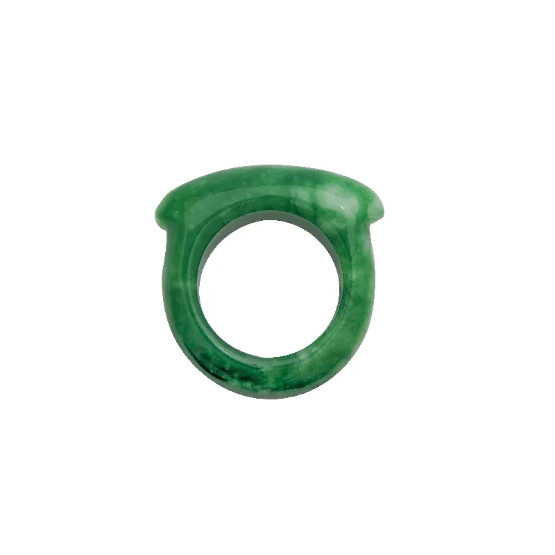 Bohemian Style Ring with Multiple Stones-Saddle Jade Ring