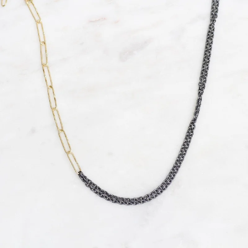 Minimalist Necklace for Bridesmaids-Fifty Fifty Necklace