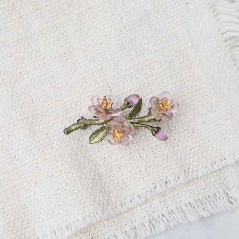 Personalized Gold Brooch for Wedding Jewelry-Peach Blossom Dainty Brooch